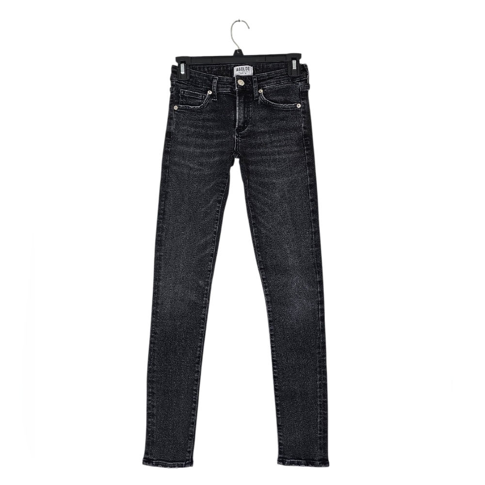AGOLDE Lara Low Rise Skinny Leg Black Jeans 25 Preowned
